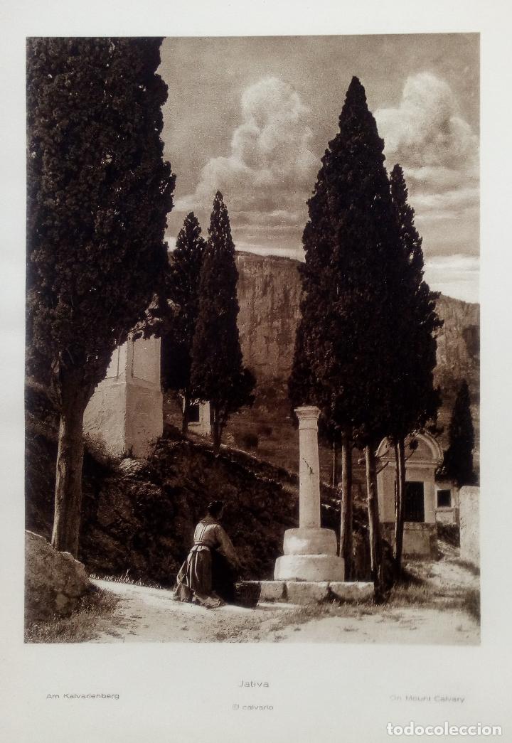 Collezionismo: EL CALVARIO EN JATIVA - XATIVA (ALICANTE) Y PORTADA MARQUES DE DOS AGUAS, VALENCIA- LAMINA DE 1922