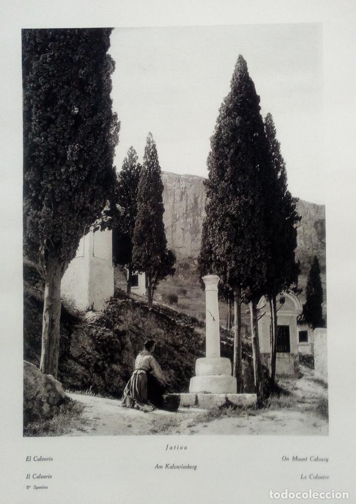 Coleccionismo: EL CALVARIO EN JATIVA - XATIVA (ALICANTE) Y PORTADA MARQUES DE DOS AGUAS, VALENCIA- LAMINA DE 1922