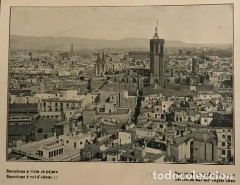 1915 Barcelona a vista de pájaro 18x25 cm