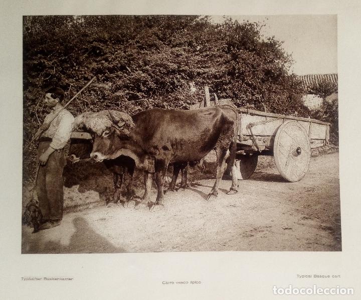 Collectionnisme: CARRO TIPICO VASCO Y LAPIDA SEPULCRAL EN LA COLEGIATA DE CENARRUZA (VIZCAYA) - LAMINA DE 1922