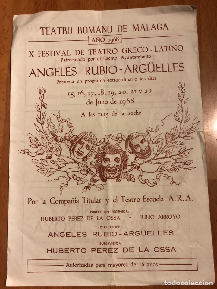 Coleccionismo: Programa teatro Romano de malaga X festival greco latino.medea Antonio Cleopatra el persa