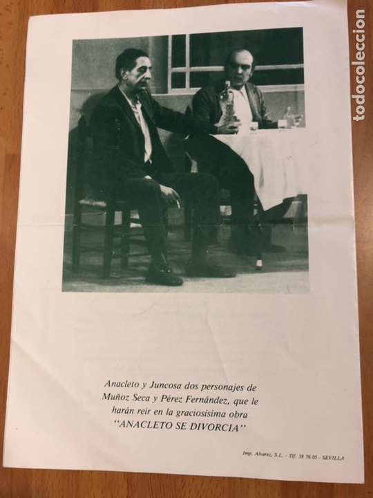 Coleccionismo: Programa teatro Alvarez Quintero sevilla Anacleto se divorcia - Foto 3