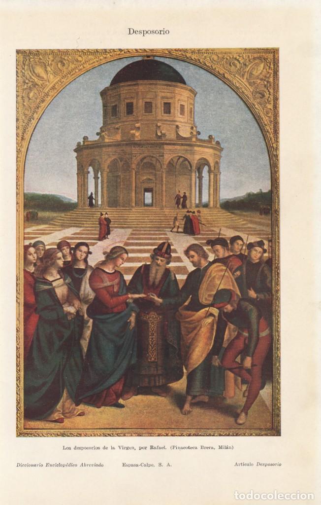 Coleccionismo: LAMINA HOJA RECORTADA- DESPOSORIO DE LA VIRGEN - RAFAEL - PINACOTECA BRERA - MILAN -