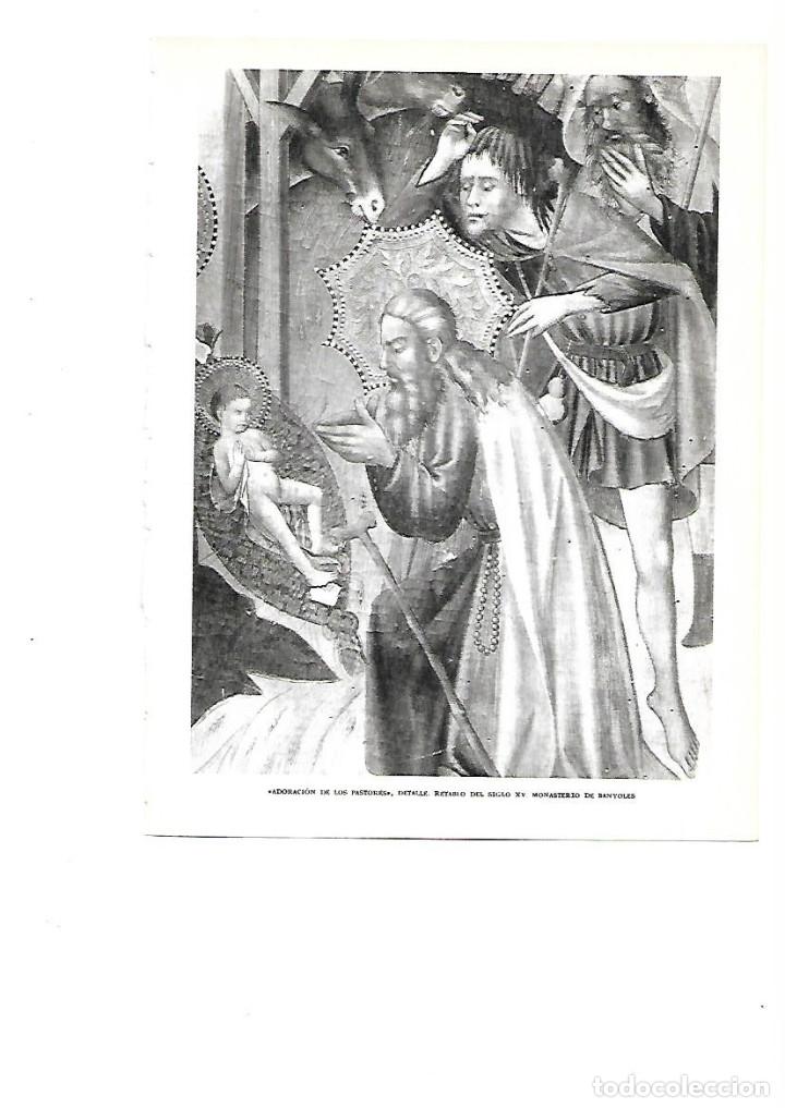 Colecionismo: A&Ntilde;O 1961 RECORTE PRENSA FOTOGRAFIA DETALLE RETABLO ADORACION DE LOS REYES MONESTIR BANYOLES FOTO MAS