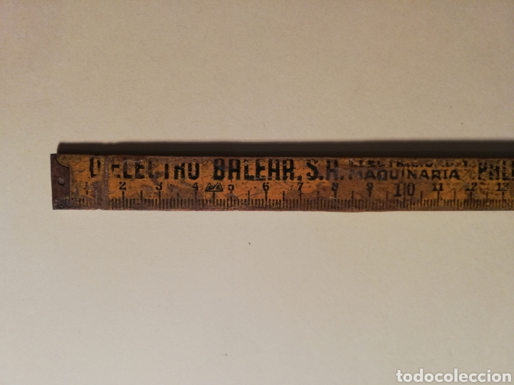 Coleccionismo: Metro plegable de madera con publicidad de Diel&eacute;ctro Balear PALMA (Mallorca)