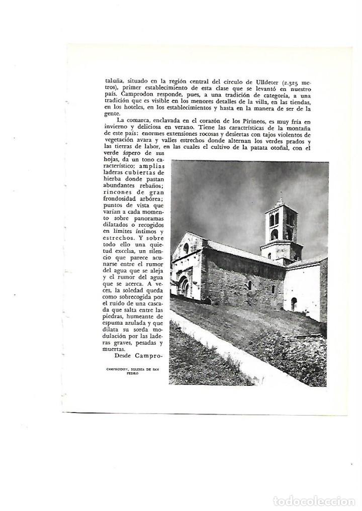 Colecionismo: A&Ntilde;O 1961 RECORTE PRENSA FOTOGRAFIA IGLESIA SANT PERE SAN PEDRO CAMPRODON ROMANICO