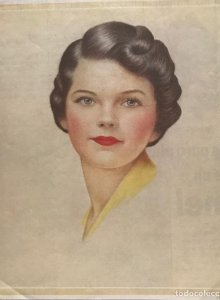 1954 Retrato mujer época 18,7x22 cm