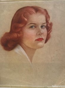 1954 Retrato mujer época 18,6x21,8 cm