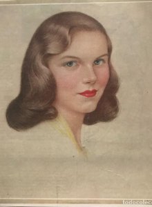 1954 Retrato mujer época 18,7x21,8 cm