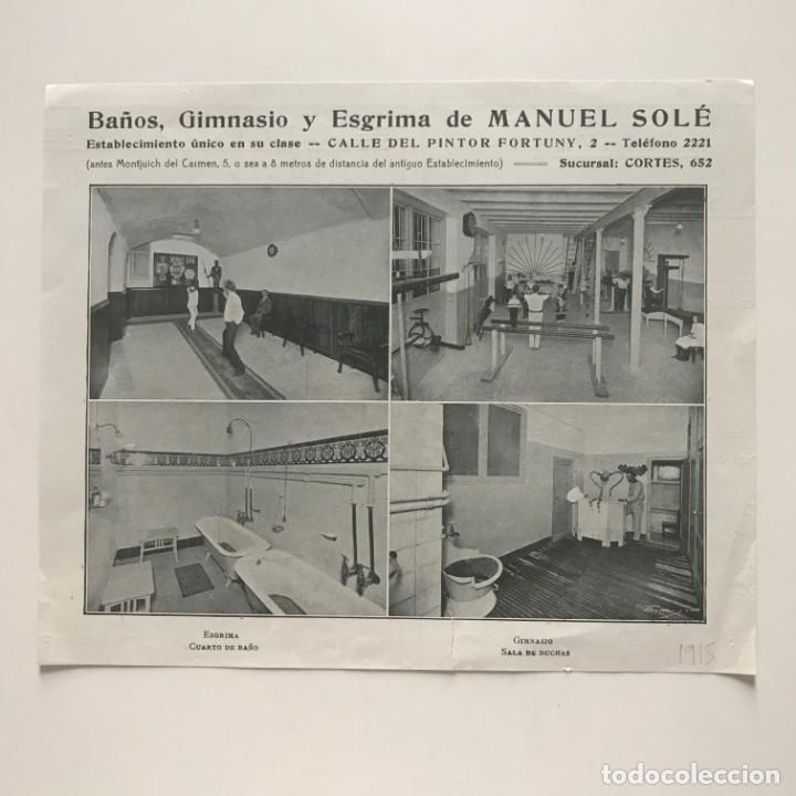 1915 Baños, Gimnasio y Esgrima de Manuel Solé 19x15,7 cm