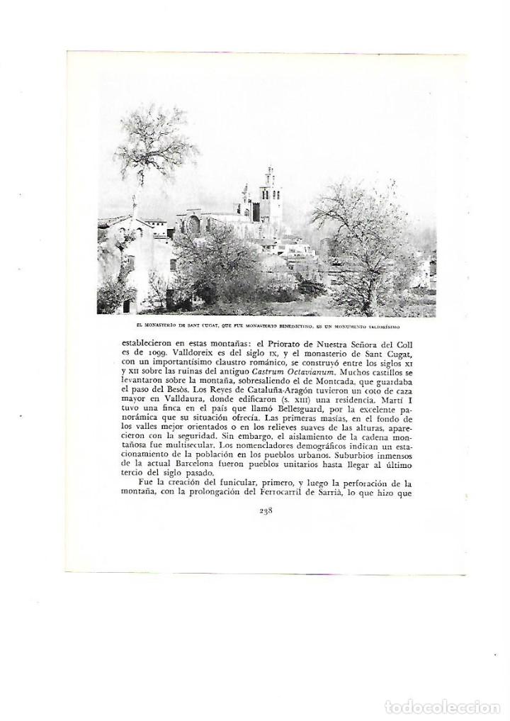Colecionismo: A&Ntilde;O 1961 RECORTE PRENSA FOTOGRAFIA MONESTIR MONASTERIO SANT CUGAT DEL VALLES