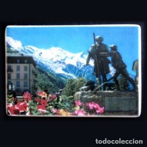 Coleccionismo: IMAN PORCELANA NEVERA - CHAMONIX - Foto 1