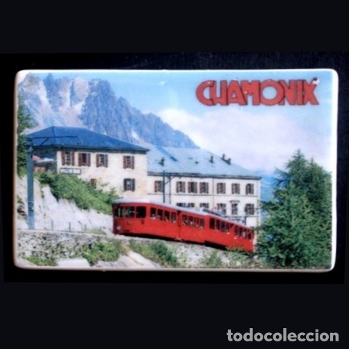 Coleccionismo: IMAN PORCELANA NEVERA - CHAMONIX - Foto 1