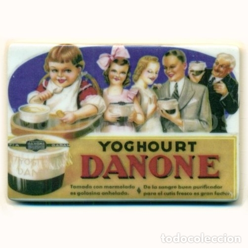 Coleccionismo: IMAN PORCELANA NEVERA - DANONE - Foto 1