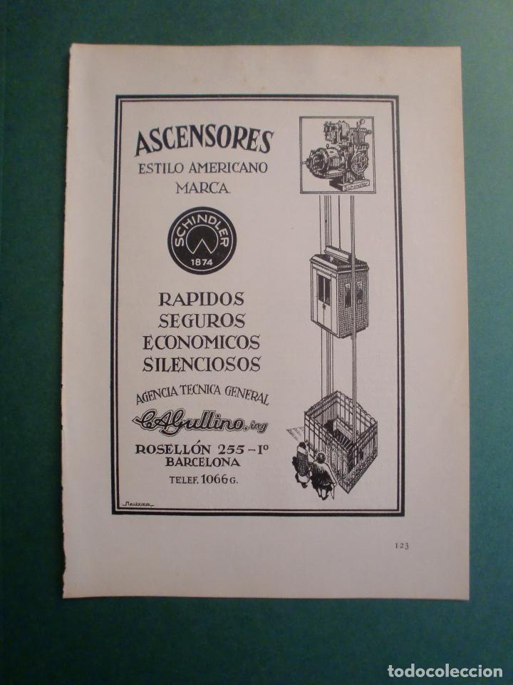 Collectionnisme: ASCENSORES ESTILO AMERICANO SCHINDLER AGENCIA LA AGULLINO BARCELONA - 1.928