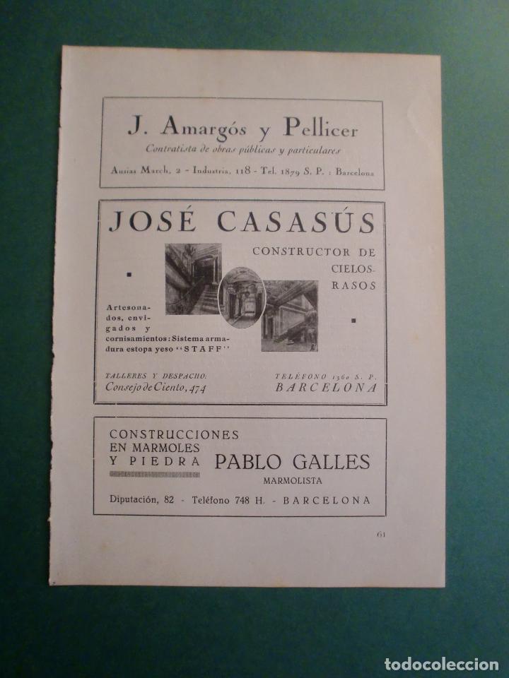 Collectionnisme: CONSTRUCTOR DE CIELOS RASOS JOS&Eacute; CASAS&Uacute;S BARCELONA - J. AMARGOS Y PELLICER CONTRATISTA 1.928