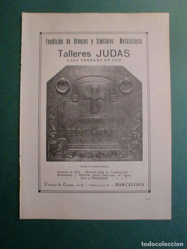 Collectionnisme: FUNDICI&Oacute;N DE BRONCES Y SIMILARES METALISTERIA TALLERES JUDAS BARCELONA - RUPERTO ANGLADA - 1.928