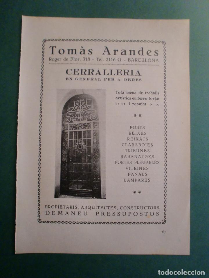 Collectionnisme: TOM&Aacute;S ARANDES CERRALLERIA EN GENERAL PER A OBRES FANALS LAMPARES VITRINES REIXES - 1.928