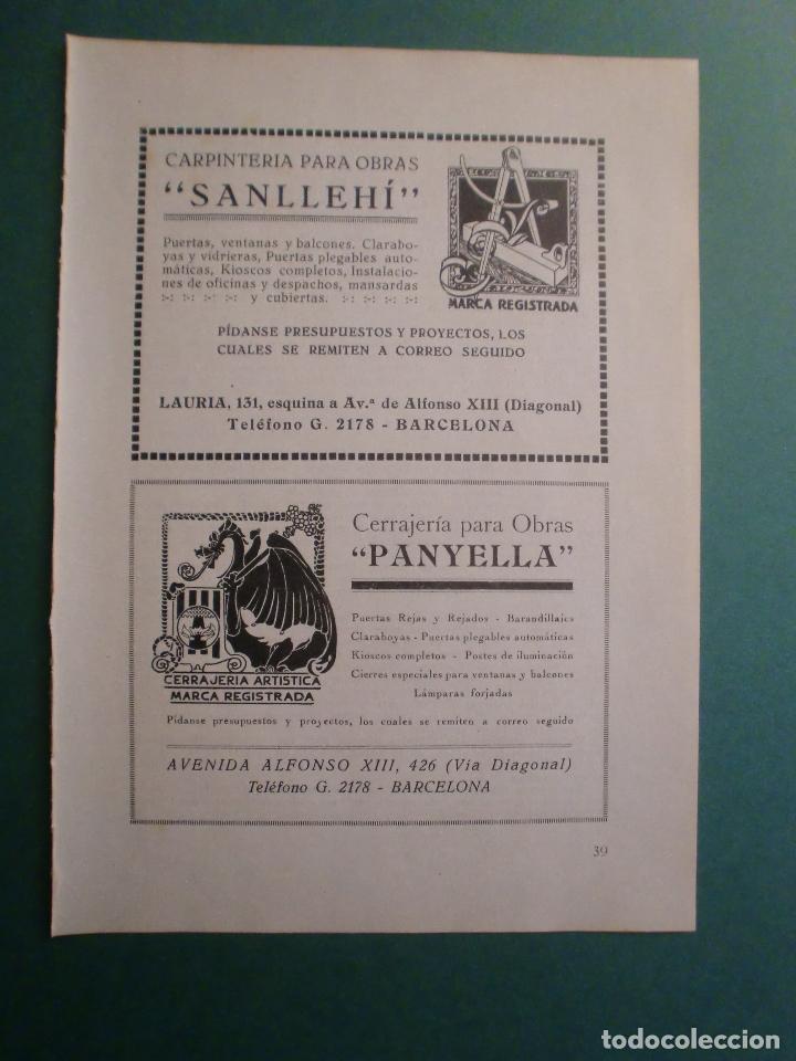 Collecting paper: CARPINTERIA PARA OBRAS SANLLEH&Iacute; - CERRAJERIA PARA OBRAS PANYELLA -  BARCELONA - 1.928