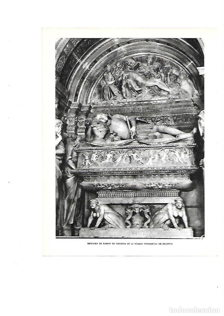 Collezionismo: A&Ntilde;O 1961 RECORTE PRENSA FOTOGRAFIA SEPULCRO RAMON DE CARDONA IGLESIA DE BELLPUIG