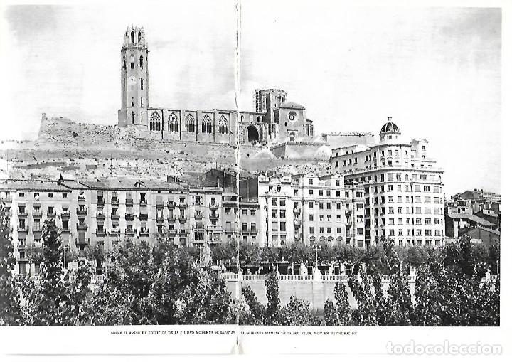 Colecionismo: A&Ntilde;O 1961 RECORTE PRENSA FOTOGRAFIA LLEIDA LERIDA VISTA GENERAL CIUTAT MODERNA CIUTAT VELLA