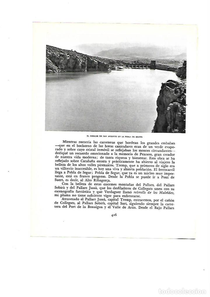 Colecionismo: A&Ntilde;O 1961 RECORTE PRENSA FOTOGRAFIA EMBALSE PANTANO SAN ANTONIO SANT ANTONI POBLA DE SEGUR