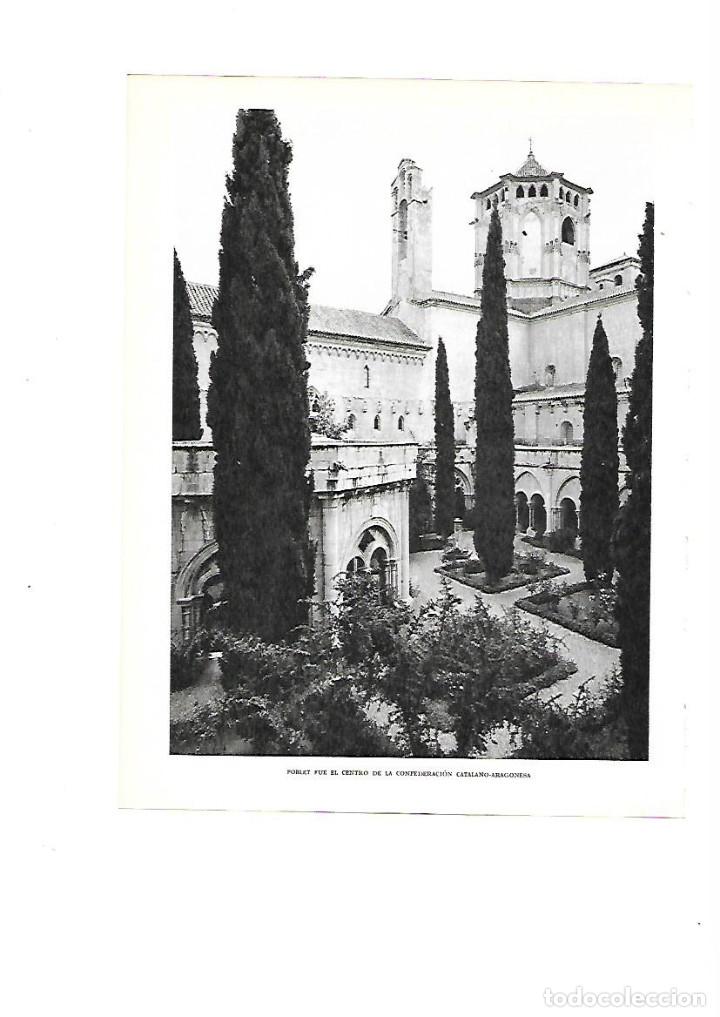 Collezionismo: A&Ntilde;O 1961 RECORTE PRENSA FOTOGRAFIA POBLET MONASTERIO  MURALLAS CLAUSTRO RETABLO DE FORMENT MISA