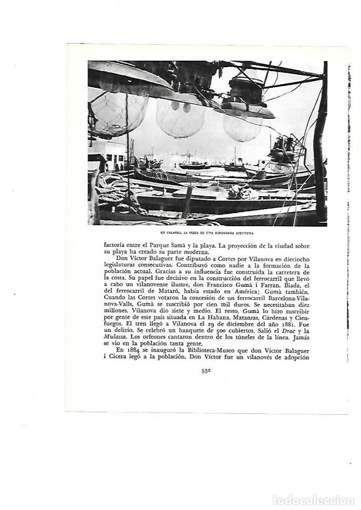 Colecionismo: A&Ntilde;O 1961 RECORTE PRENSA FOTOGRAFIA CALAFELL PUERTO PESCA BARCAS