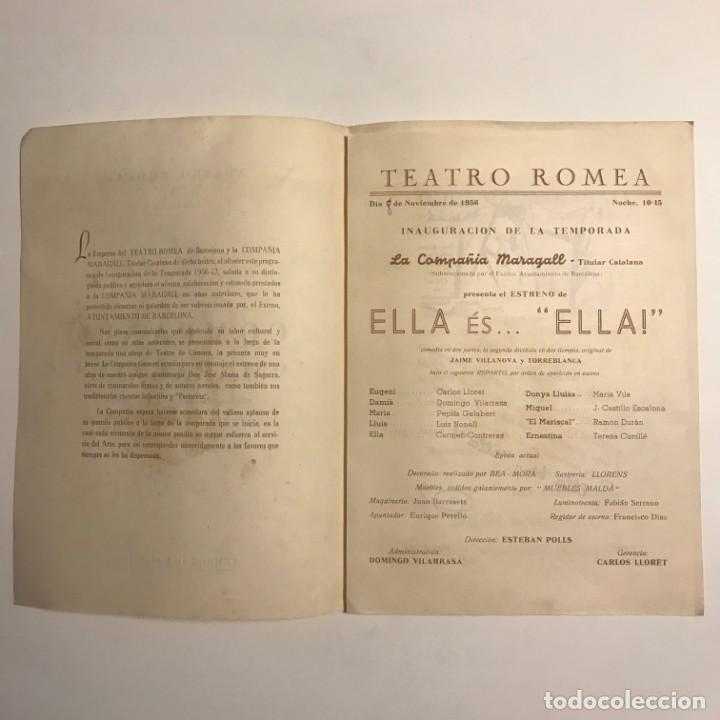 1957 Teatro Romea. Programa de mano. Compañía Maragall. Ella és...Ella 17,3x24,2 cm