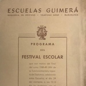 1949 Teatro Romea. Festival escolar 16,2x21,6 cm
