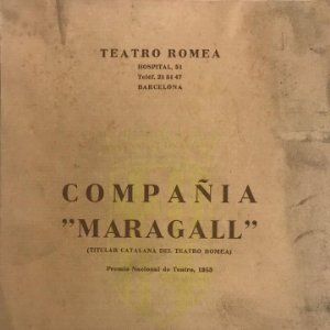 1956 Teatro Romea. Programa de mano. Vendaval. Compañía Maragall