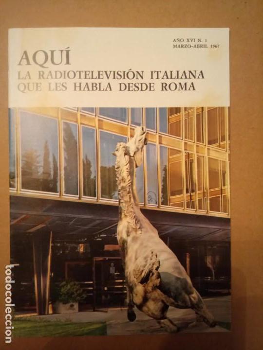 Collectionnisme: AQU&Iacute;, PUBLICACI&Oacute;N DE LA RAI, 1967