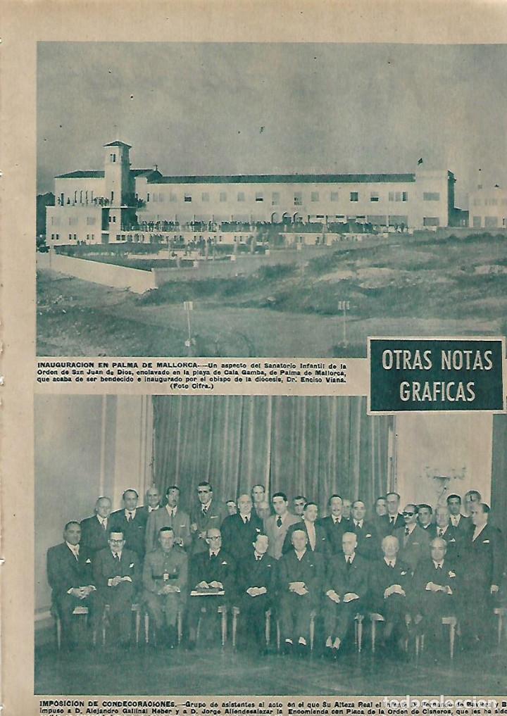 Collezionismo: A&Ntilde;O 1955 RECORTE PRENSA PALMA DE MALLORCA INAUGURACION SANATORIO INFANTIL SAN JUAN DE DIOS HOSPITAL