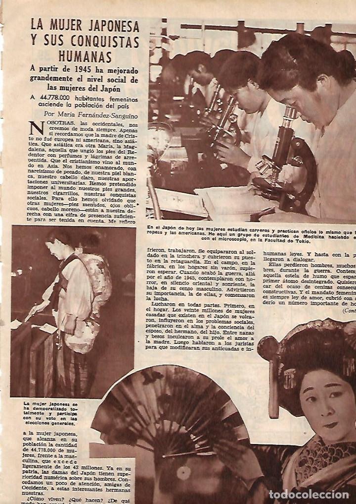 Sammelleidenschaft Papier: A&Ntilde;O 1955 RECORTE PRENSA LA MUJER JAPONESA Y SUS CONQUISTAS HUMANAS JAPON CULTURA JAPONESA