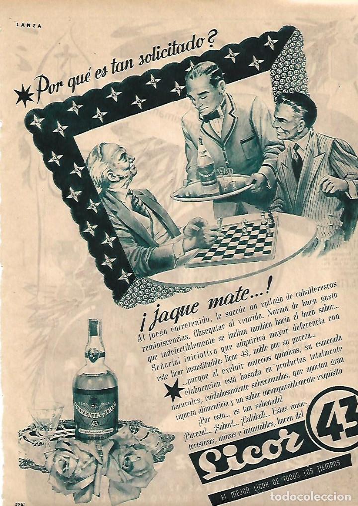 Collectionnisme: A&Ntilde;O 1955 RECORTE PRENSA PUBLICIDAD BEBIDAS LICOR 43 CUARENTA Y TRES