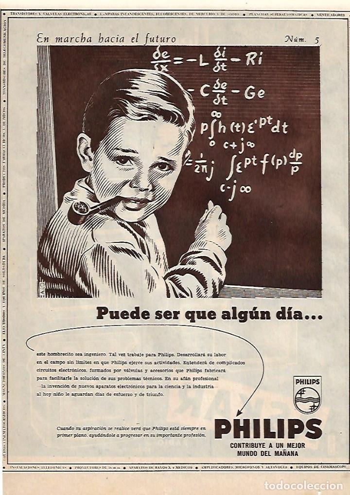 Sammelleidenschaft Papier: A&Ntilde;O 1955 RECORTE PRENSA PUBLICIDAD PHILIPS APARATOS ELECTRONICOS RX CINE ALTAVOCES
