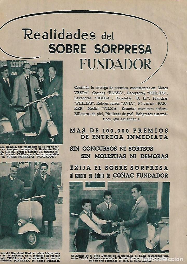Collezionismo: A&Ntilde;O 1955 RECORTE PRENSA PUBLICIDAD BEBIDAS CONCURSO SOBRE SORPRESA FUNDADOR CO&Ntilde;AC