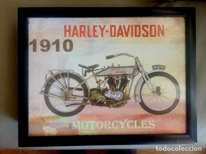 Coleccionismo: Cuadro - mesita Harley-Davidson - Foto 1