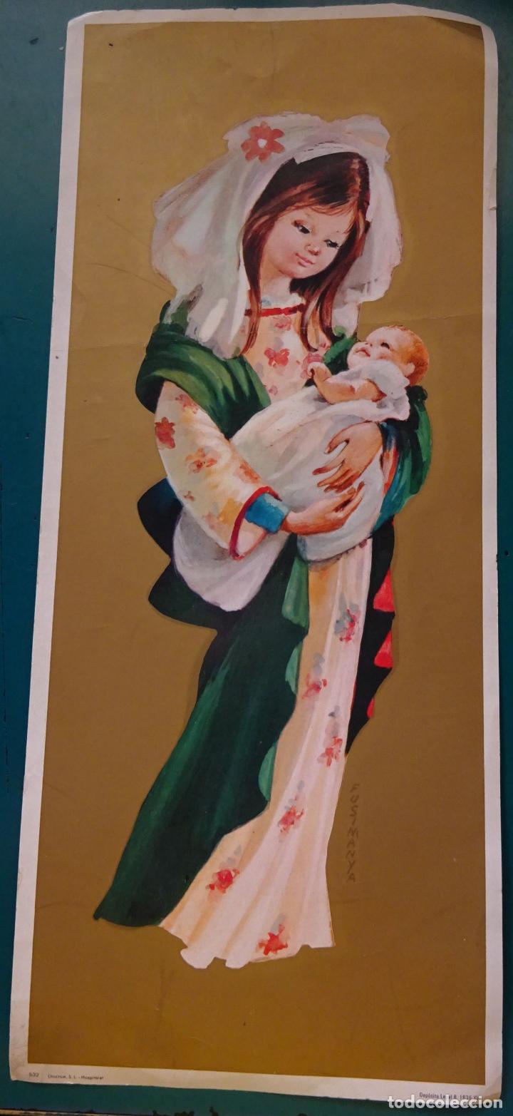 Coleccionismo: L&Aacute;MINA LITOCROM HOSPITALET. MUJER NI&Ntilde;A BEB&Eacute;. ESPA&Ntilde;A. TAMA&Ntilde;O 32 X 13,5 CM