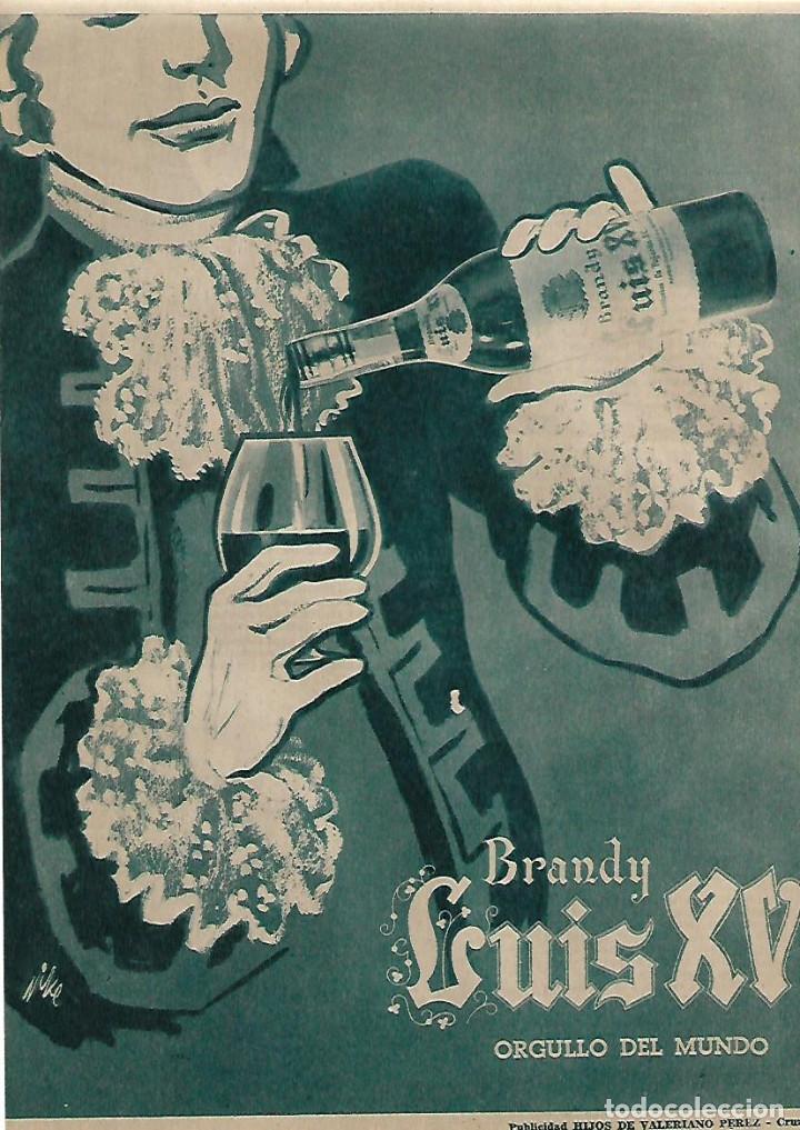 Collectionnisme: A&Ntilde;O 1955 RECORTE PRENSA PUBLICIDAD BEBIDAS BRANDY LUIS XV CO&Ntilde;AC