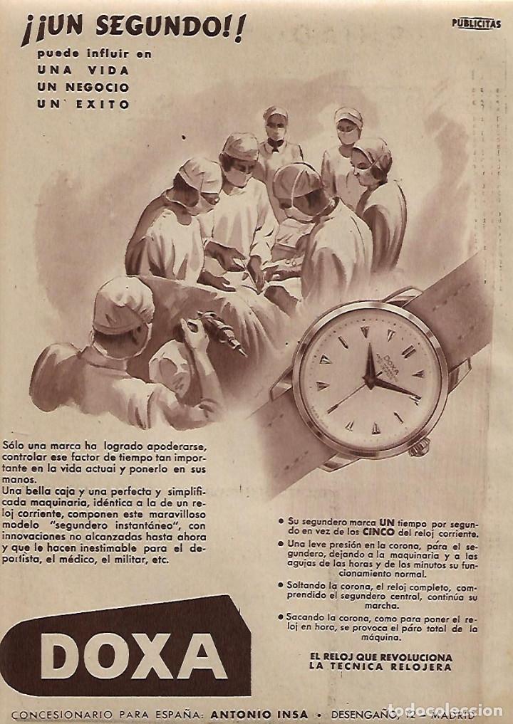 Coleccionismo: A&Ntilde;O 1955 RECORTE PRENSA PUBLICIDAD RELOJ DOXA CONCESIONARIO ANTONIO INSA