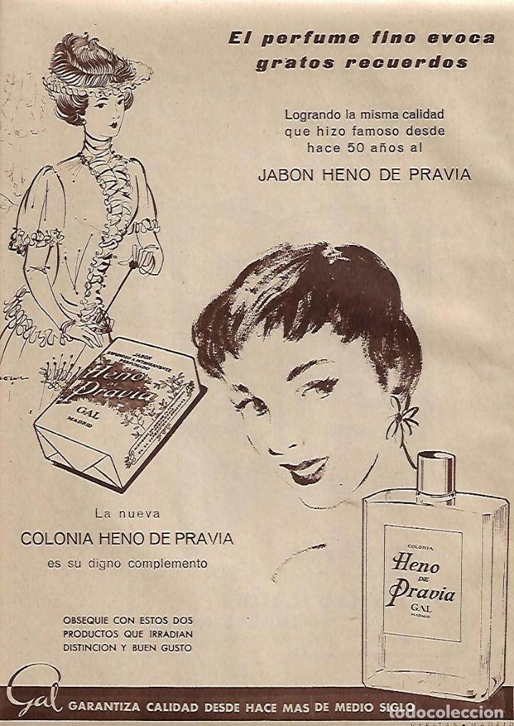 Collezionismo: A&Ntilde;O 1955 RECORTE PRENSA PUBLICIDAD PASTILLA DE JABON COLONIA HENO DE PRAVIA GAL