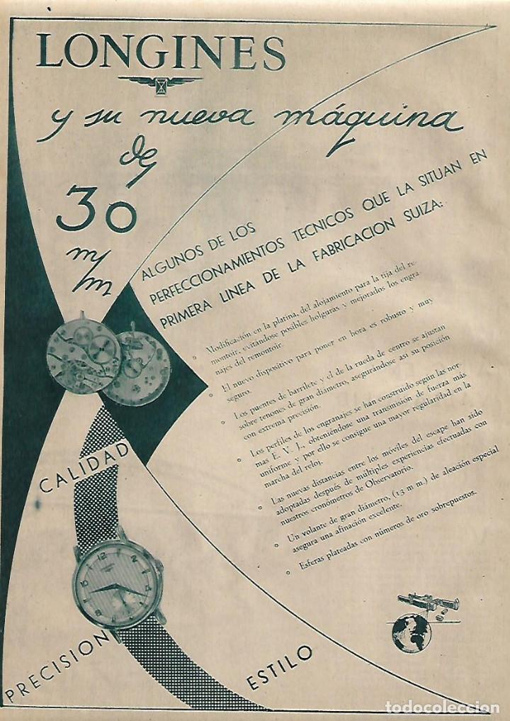 Collezionismo: A&Ntilde;O 1955 RECORTE PRENSA PUBLICIDAD RELOJ LONGINES
