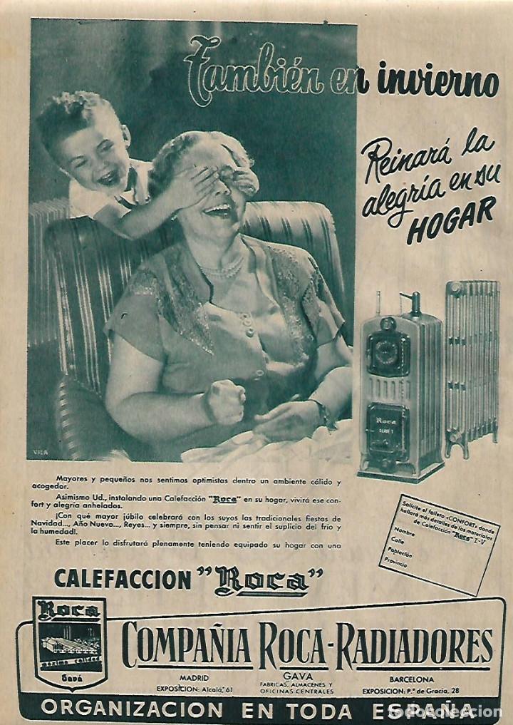 Collecting paper: A&Ntilde;O 1955 RECORTE PRENSA PUBLICIDAD CALEFACCION ROCA COMPA&Ntilde;IA ROCA RADIADORES