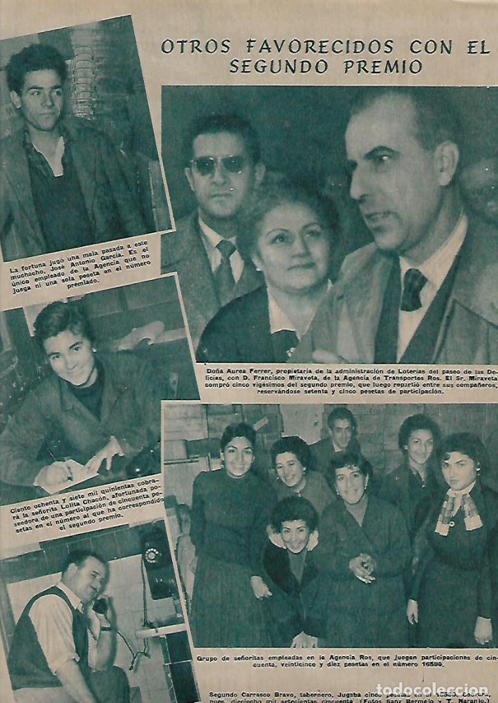 Colecionismo: A&Ntilde;O 1955 RECORTE PRENSA LOTERIA NAVIDAD AGRACIADOS SEGUNDO PREMIO AGENCIA ROS LOLITA CHACON