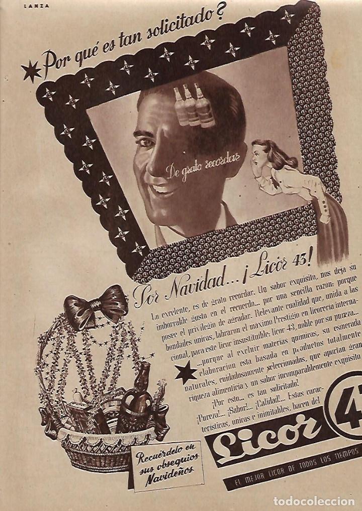 Colecionismo: A&Ntilde;O 1955 RECORTE PRENSA PUBLICIDAD BEBIDAS LICOR 43 CUARENTA Y TRES REGALO DE NAVIDAD