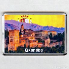 Imán Decorativo De La Alhambra De Granada Con Foto De La Fuente | Medida 80x55 Mm, Grosor 2 Mm, Ideal Para Nevera O Colección