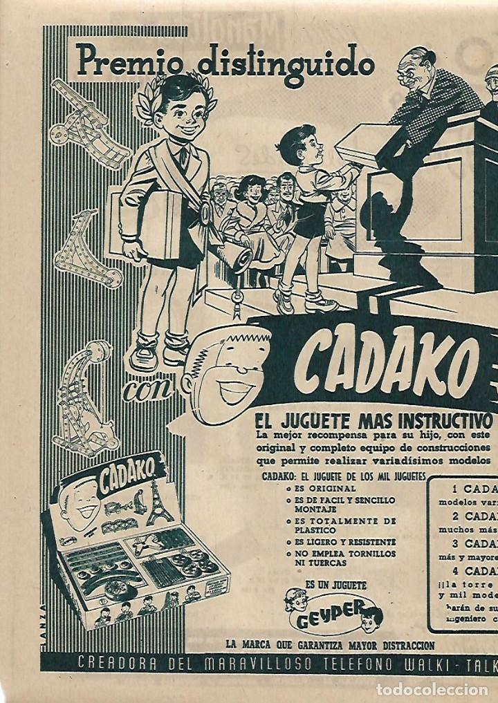 Coleccionismo: A&Ntilde;O 1955 RECORTE PRENSA PUBLICIDAD JUGUETES JUEGO CADAKO GEYPER