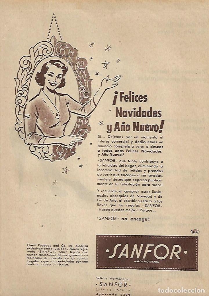 Colecionismo: A&Ntilde;O 1955 RECORTE PRENSA PUBLICIDAD SANFOR FELICITACION DE NAVIDAD