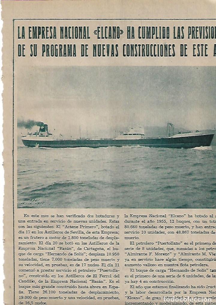 Collezionismo: A&Ntilde;O 1955 RECORTE PRENSA PUBLICIDAD EMPRESA NACIONAL ELCANO BARCOS NAVEGACION